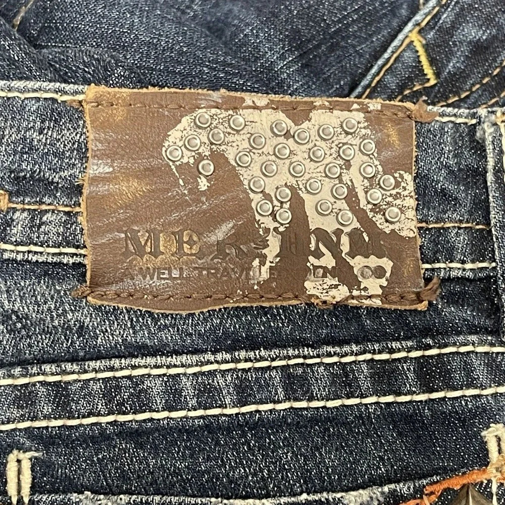 Buckle MEK DNM Distressed Low Rise Frisco Boot cut Denim Jean Size 27 - Picture 9 of 10